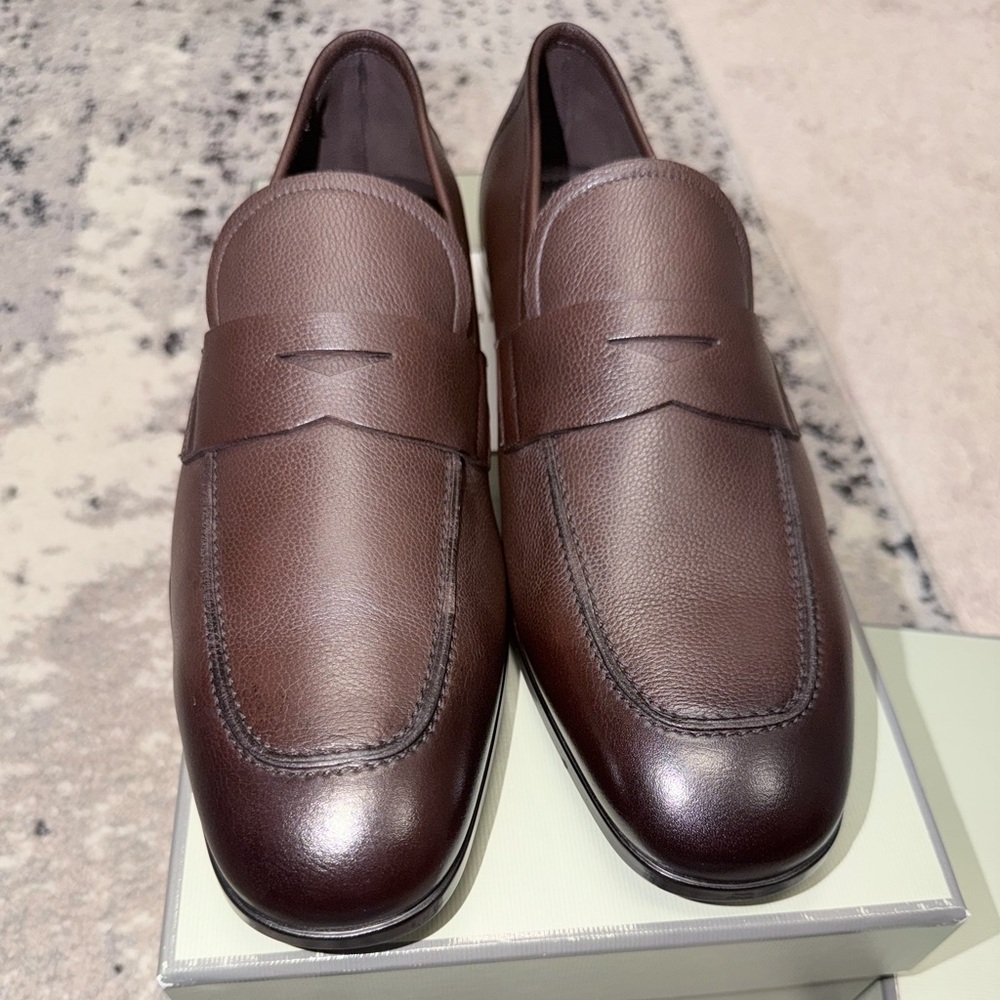 Tom Ford Dark Brown Leather Slip-On Loafers